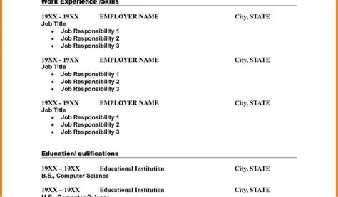 Free Printable Basic Resume 的图像结果