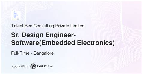 Sr. Design Engineer-Software(Embedded Electronics) Job | Bangalore ...