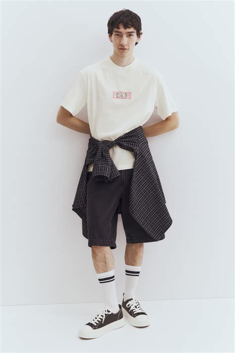 Loose Fit Printed T-shirt - White/Garfield - Men | H&M IN