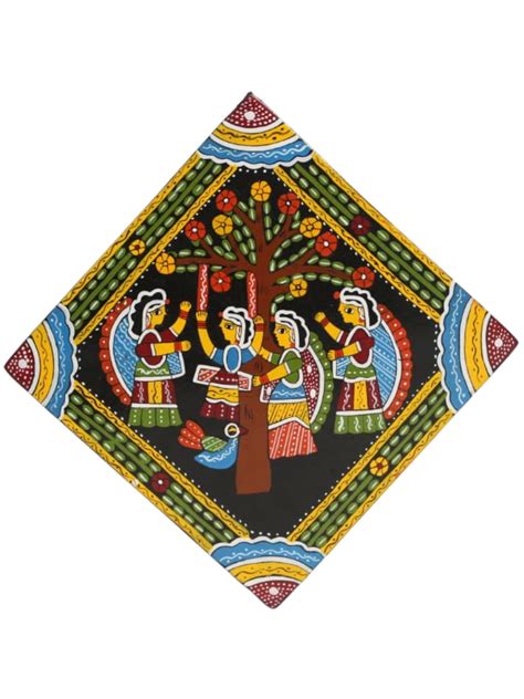 Buy Radha-Krishna Round Painting In Tikuli Artwork