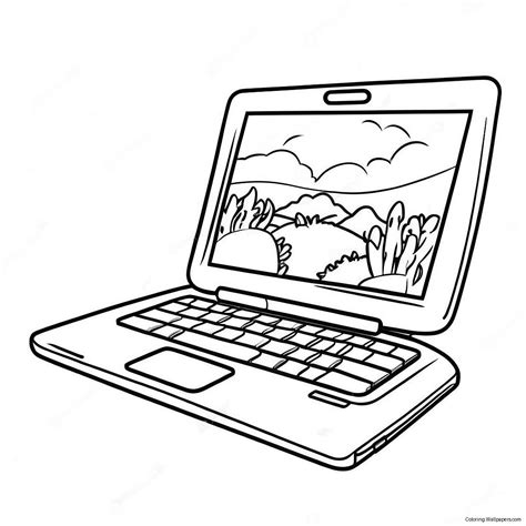 Laptop Coloring Page 的图像结果