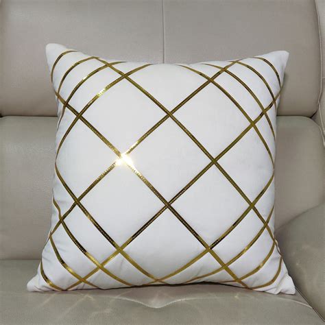 Buy Golden Stripe Velvet Cushion Cover (Set of 5) | Loomsmith