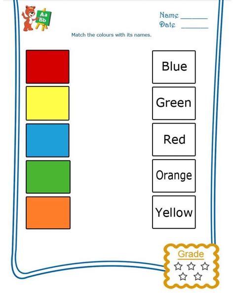 Image result for Color-Matching Chart Worksheet