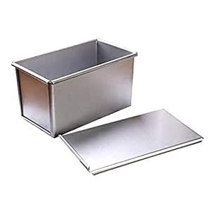 TAJ Steel Sandwich Bread Mould/Tin Box with Cover Loaf Pan for Baking ...