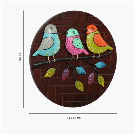 Buy VEDAS Mystical Indian Indra Wooden Hand Painted Birds Wall Accent ...