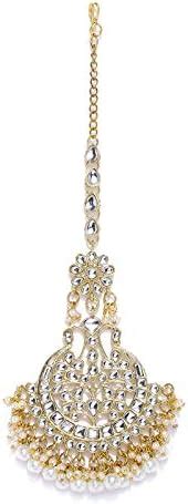 Buy Zaveri Pearls Gold Tone Kundan And Pearls Traditional Maangtikka ...