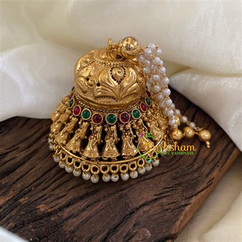 Antique Gold Look Alike Aandaal Kondai -G10210 – vrikshamindia