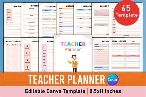 Editable Teacher Planner Canva Template Graphic by Mustafiz · Creative ...