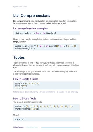 Image result for Python Tuple Cheat Sheet