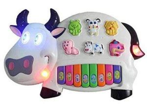 Toyvala Cow Musical Piano|3 Modes Animal Sounds,Flashing Lights ...