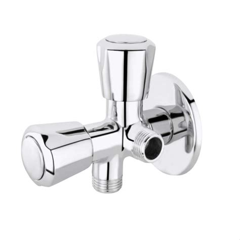 Nano Brass Two Way Angle Valve 2 in 1 with Wall Flange (Quarter Turn ...