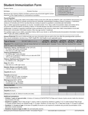 Immunization Form - Fill and Sign Printable Template Online
