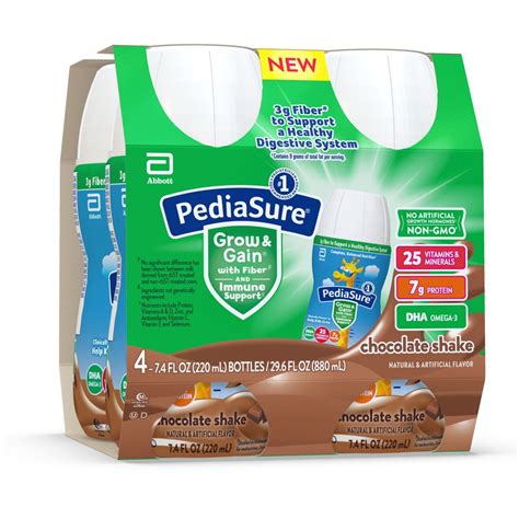 PediaSure Grow & Gain with Fiber Nutritional Shake, Chocolate, 7.4-fl ...