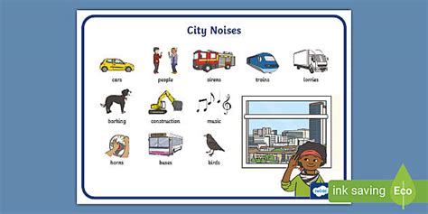 City Noise Word Mat (teacher made) - Twinkl