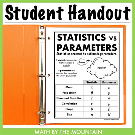 AP Statistics Poster & Reference Sheet - Statistics vs Parameters Symbols