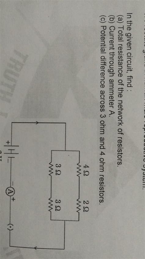 In the given circuit find(a) total resistance of the network of ...