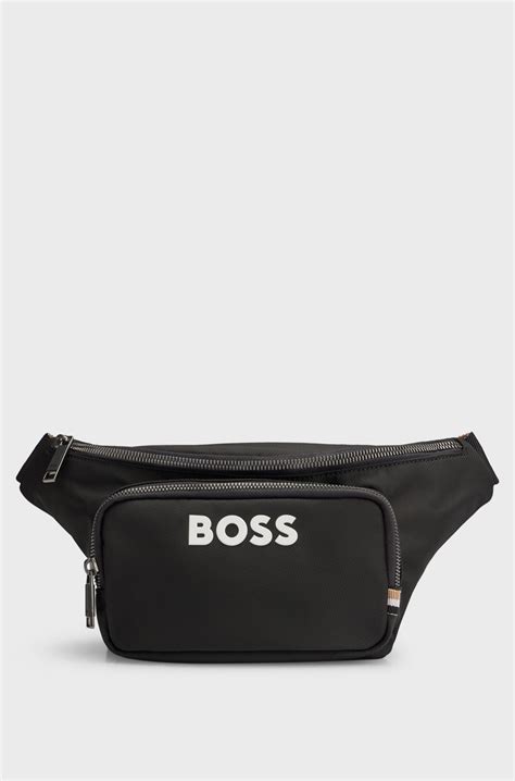 BOSS - Structured belt bag with contrast logo - Black