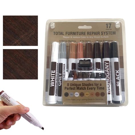 Ljxge Furniture Scratch Repair Kit 8 Paint Markers And 8 Wax Crayons ...