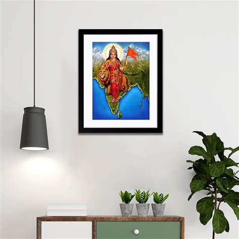 Bharat Mata Portrait Framed Wall Painting – Wall Melody