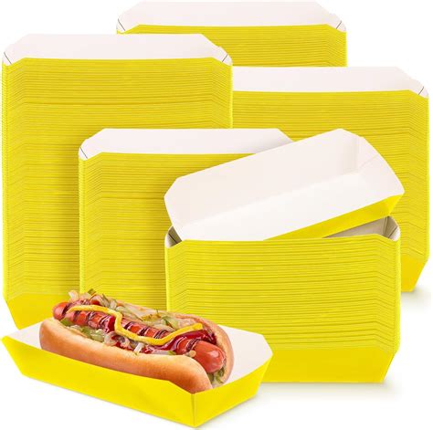 Rtteri 2lb Paper Food Tray Disposable Food Boats Hot Dog Tray 7 Inch ...