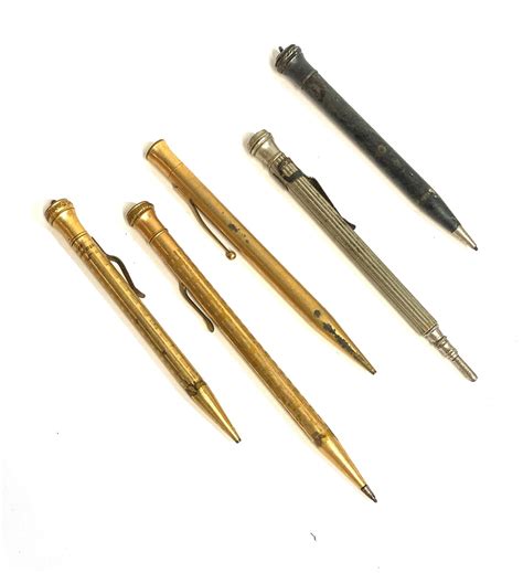 Lot - Five Rolled Gold & Silver Plate Propelling Pencils including ...