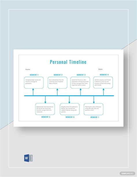 Personal Timeline Activity Template in Word - Download | Template.net