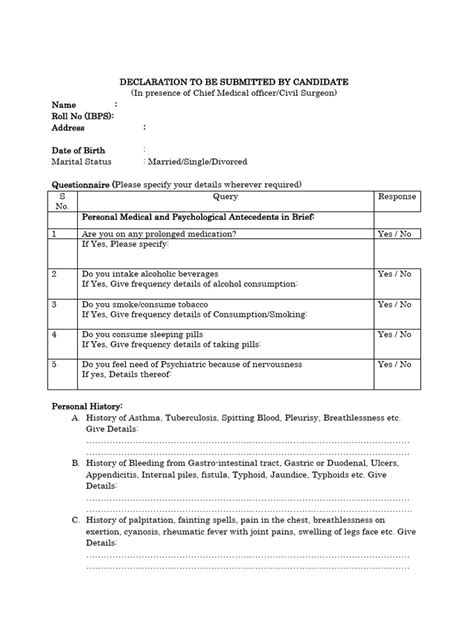 Image result for Chief Declaration Form