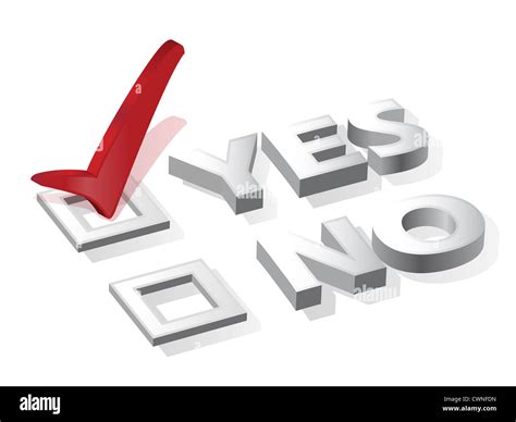 check list with red choice mark yes or no Stock Photo - Alamy