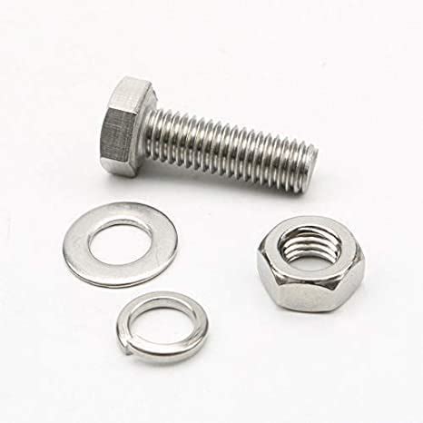 SYLIX ® 10MM Hex Head Stainless Steel bolt With Nut & Flat Washer 150MM ...