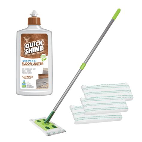 Quick Shine Hardwood Floor Polish Set - Glow Wood Cleaning Kit Includes ...