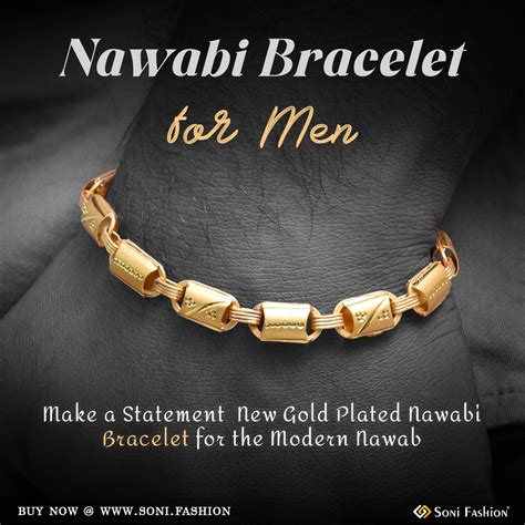 Latest Design Gold Plated Nawabi Bracelet for Men - Style D622 – Soni ...