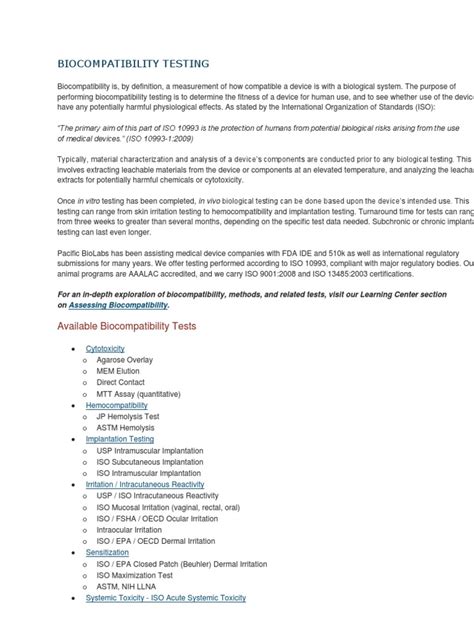 Image result for Biocompatibility Test