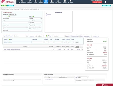 Create Import Invoice Order in Sales software