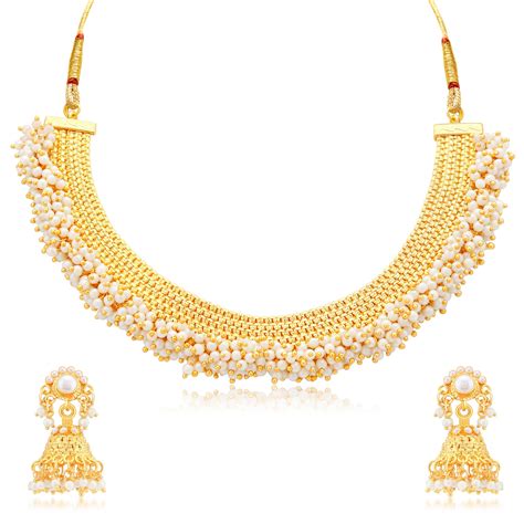 Sukkhi Astonish Gold Plated Choker Necklace set For Women - Sukkhi.com