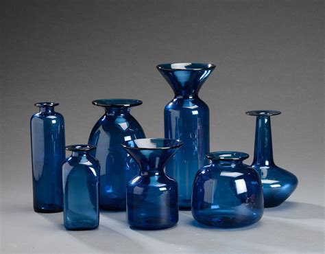Capri Blue Glass Vases by Jacob Bang for Holmegaard