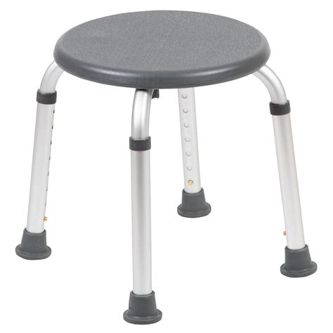 Flash Furniture Adjustable Bath & Shower Stool, Gray (DCHY3400LGRY ...