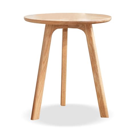 Contemporary Style Oak Wood Round End Table Side Table - Small Table ...