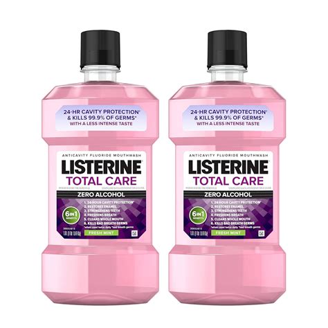 Listerine Total Care Zero Anticavity Mouthwash, Fresh Mint, 1 L (Pack ...