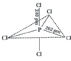 In `PCl_5`, phosphorus is in sffid hybridised state but all its five ...