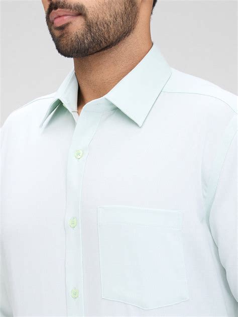 Park Avenue Green Structure Regular Fit Full Sleeve Cotton Shirt ...