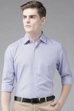 Buy Men Blue Regular Fit Textured Full Sleeves Formal Shirt Online ...
