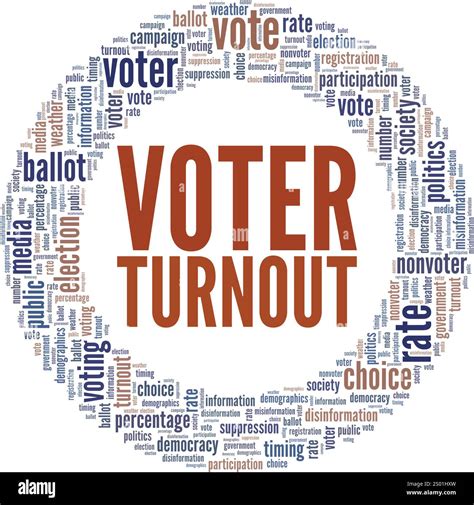 Voter Turnout word cloud conceptual design isolated on white background ...