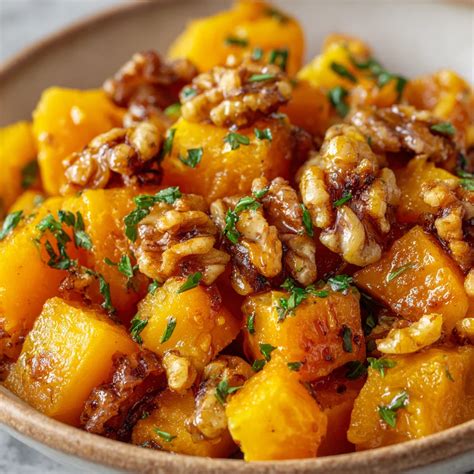 Roasted Butternut Squash with Candied Walnuts | Simple Tasty Recipes
