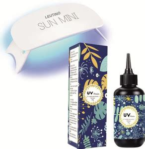 LEUTINO UV Resin with UV LED Lamp, 100g, Crystal Clear Hard Resin Nail ...