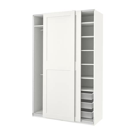 PAX / GRIMO wardrobe, white/white, 150x66x236 cm (59x26x931/8") - IKEA