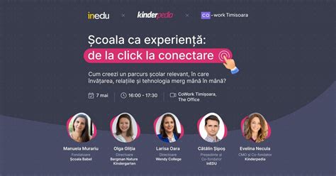 Școala ca experiență: de la click la conectare, Cowork Timisoara, 7 May ...