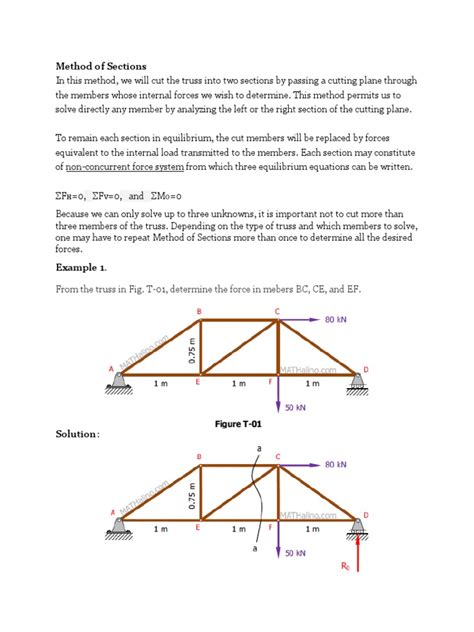 Method of Sections Examples | PDF