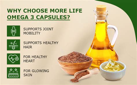 Natural Horizons More Life Omega 3 Flax Seed Oil Capsules (15 Softgels ...