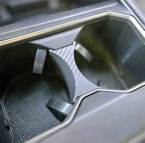 Toyota Tundra Cup Holder Insert (2022-2026): Carbon Fiber Pattern, 3D ...