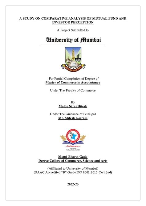 A Study on Comparative Analysis of Mutual Fund and Investor Perception ...
